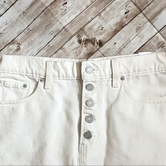 Lucky Brand Mid Rise Mini Skirt White Jean Sz 28 - Picture 2 of 10